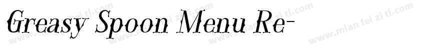 Greasy Spoon Menu Re字体转换